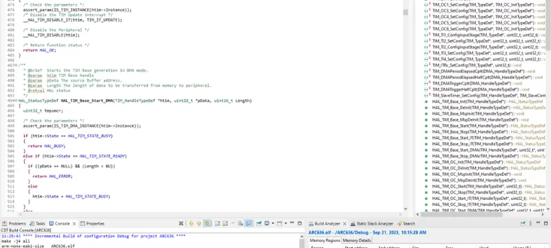 C language source code development for microcontroller firmware control.