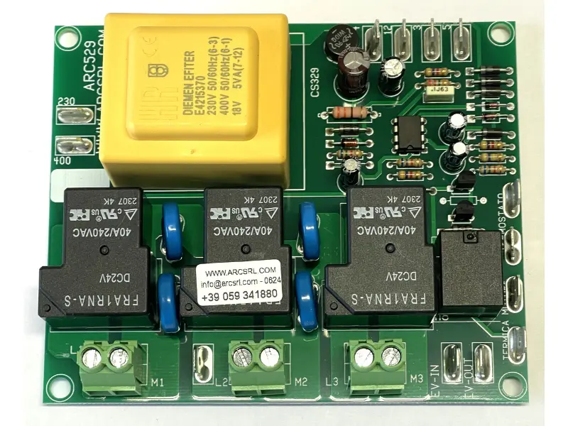 Pressure washer control board with 40A relays and thermal protection – Model ARC 529
