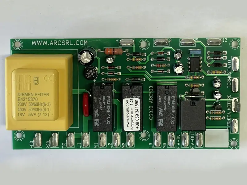 Scheda idropulitrice con gestione termostato e termica motore – Mod. ARC 530